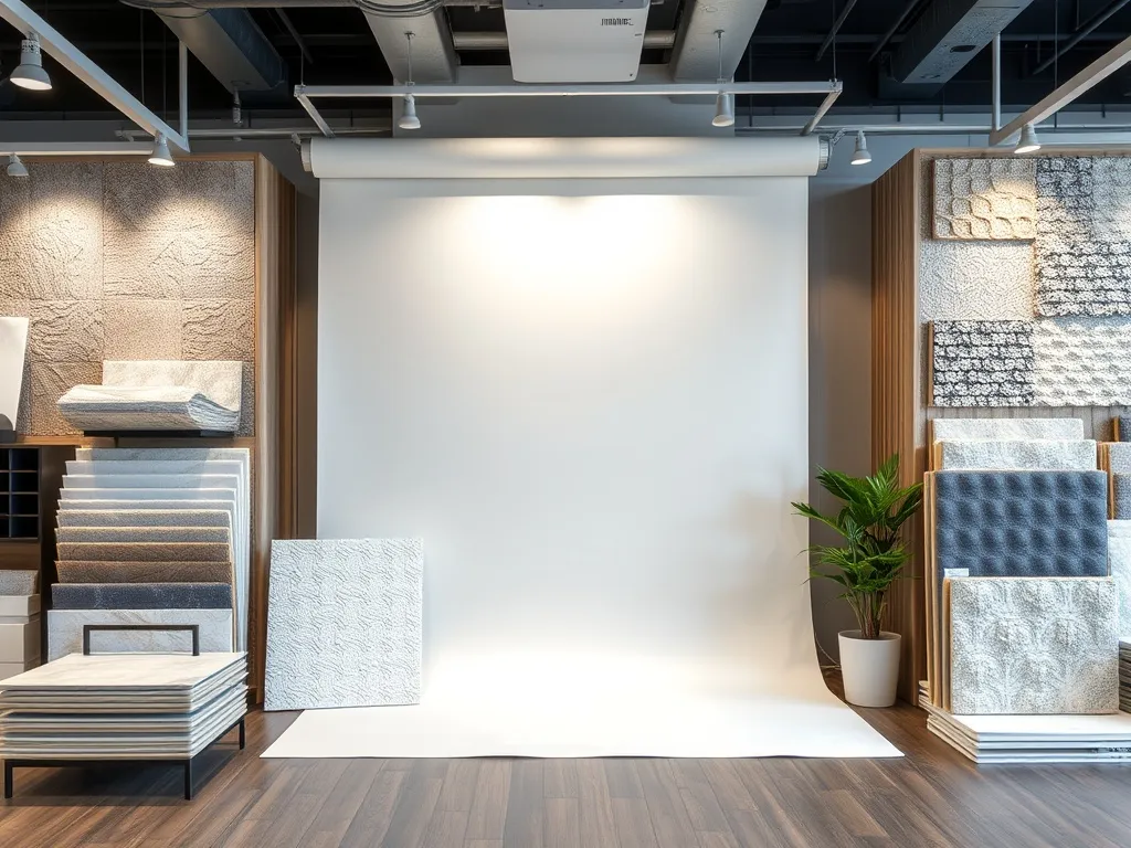 Minimalist white geometric backdrop