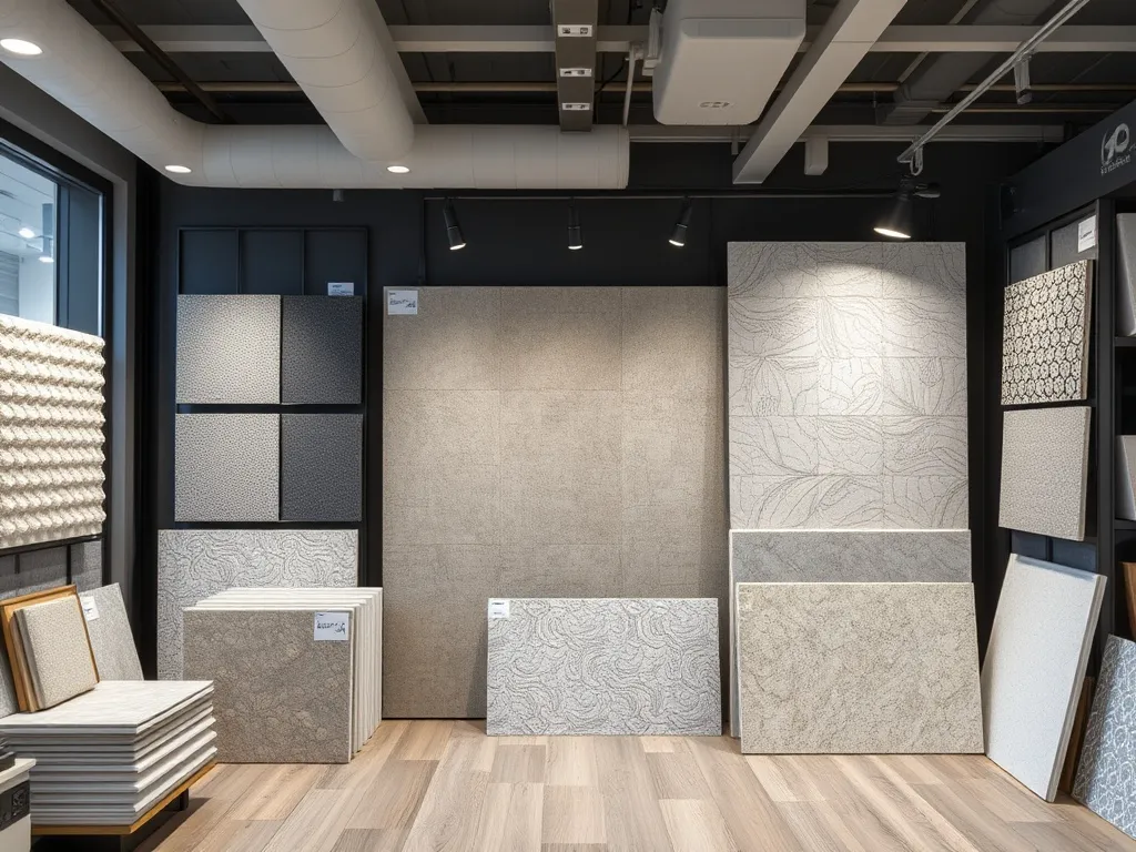 Modern home office with grey acoustic panels